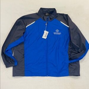 Core365 Windbreaker Jacket Men XXL Hampton Beach NH Blue Gray Full Zip